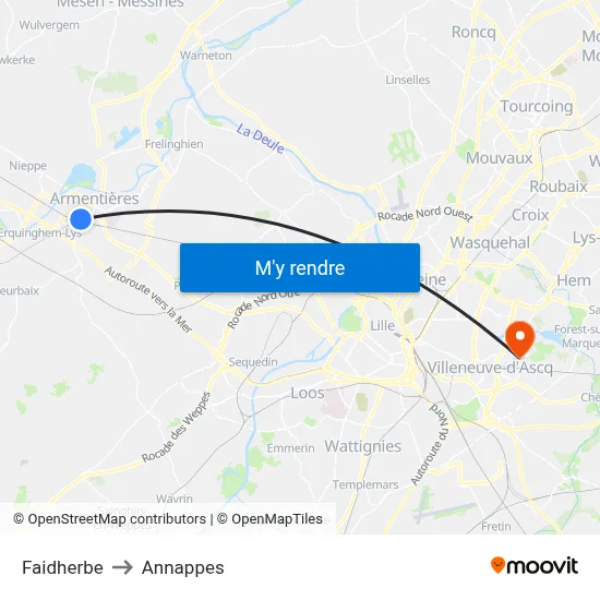 Faidherbe to Annappes map