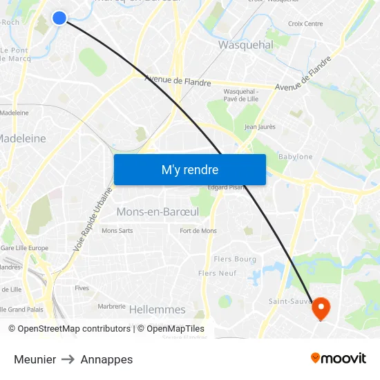 Meunier to Annappes map