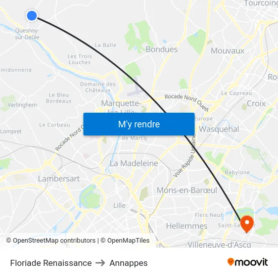 Floriade Renaissance to Annappes map