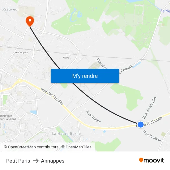 Petit Paris to Annappes map