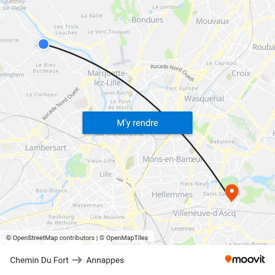 Chemin Du Fort to Annappes map