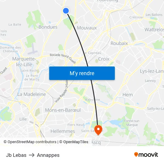 Jb Lebas to Annappes map