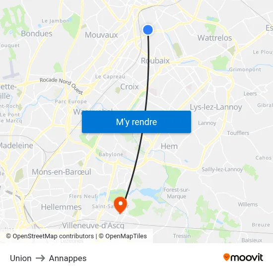 Union to Annappes map