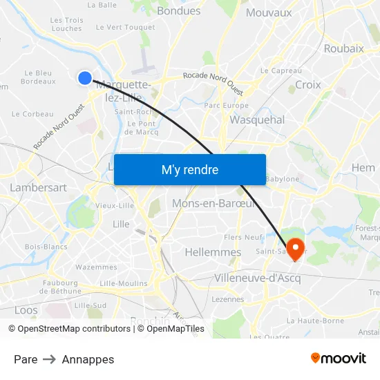Pare to Annappes map