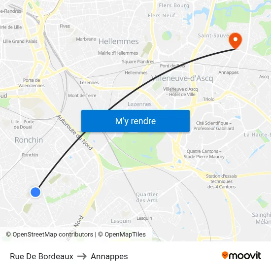 Rue De Bordeaux to Annappes map