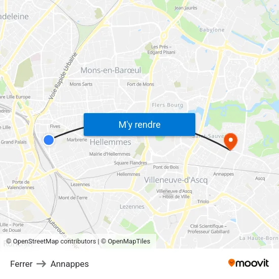 Ferrer to Annappes map