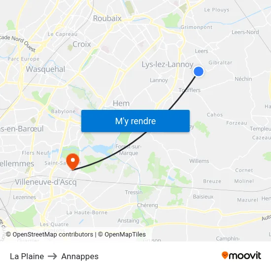 La Plaine to Annappes map