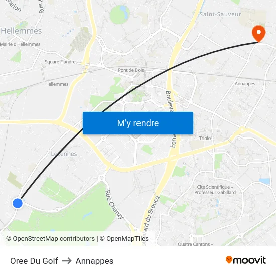 Oree Du Golf to Annappes map