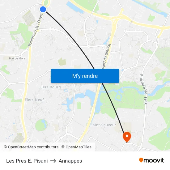 Les Pres-E. Pisani to Annappes map