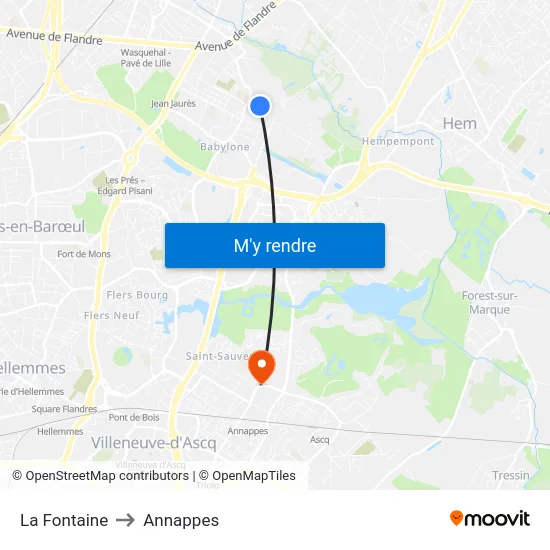 La Fontaine to Annappes map