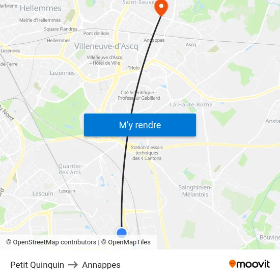 Petit Quinquin to Annappes map