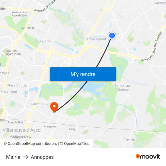 Mairie to Annappes map