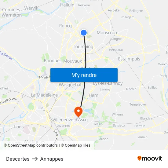 Descartes to Annappes map