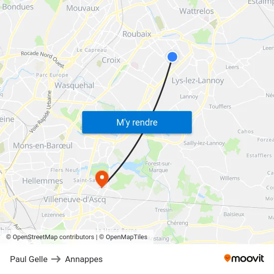 Paul Gelle to Annappes map