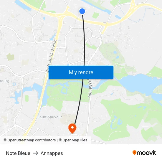 Note Bleue to Annappes map