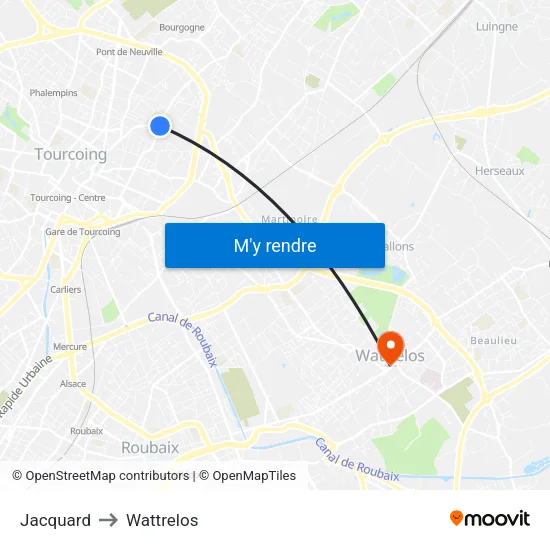 Jacquard to Wattrelos map