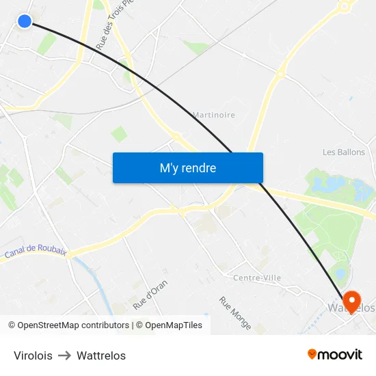 Virolois to Wattrelos map