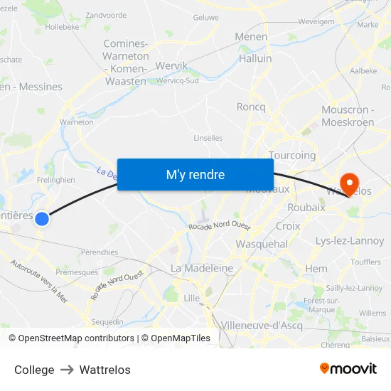 College to Wattrelos map