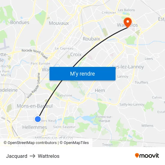 Jacquard to Wattrelos map