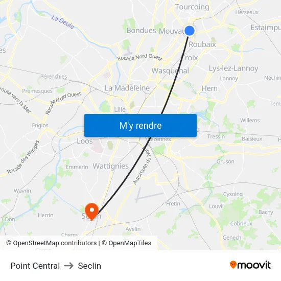 Point Central to Seclin map