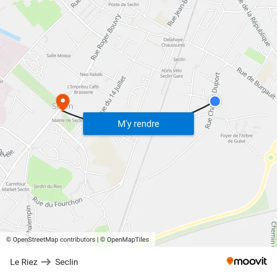 Le Riez to Seclin map