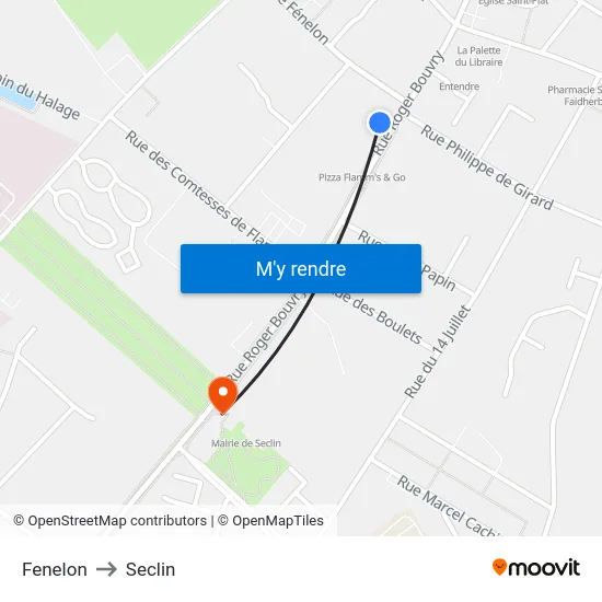 Fenelon to Seclin map