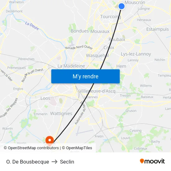 O. De Bousbecque to Seclin map