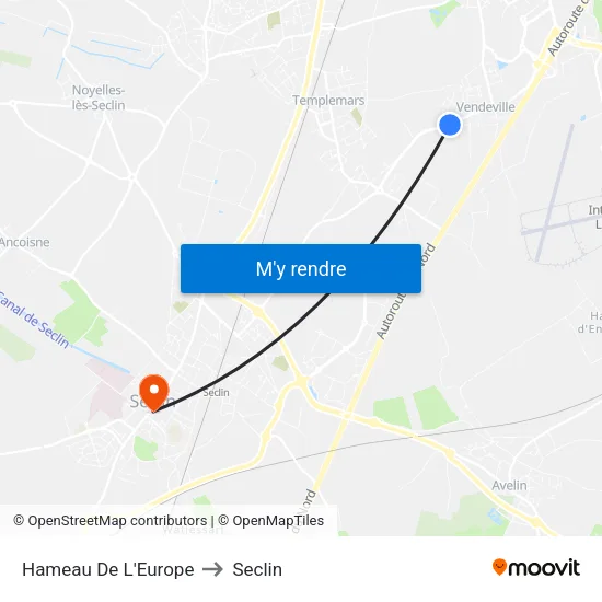 Hameau De L'Europe to Seclin map