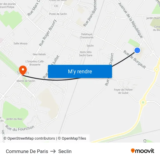 Commune De Paris to Seclin map