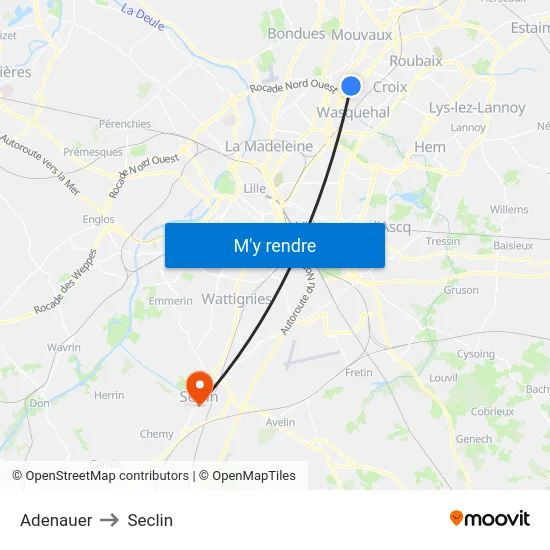 Adenauer to Seclin map