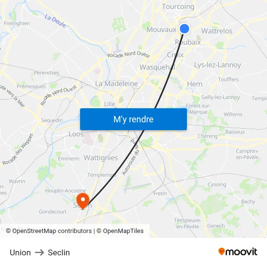 Union to Seclin map