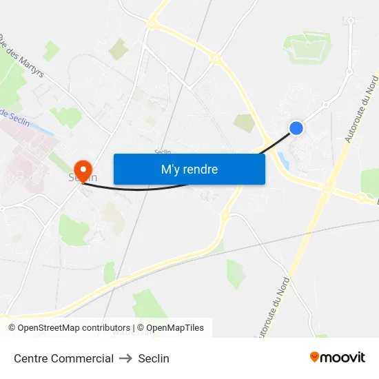 Centre Commercial to Seclin map