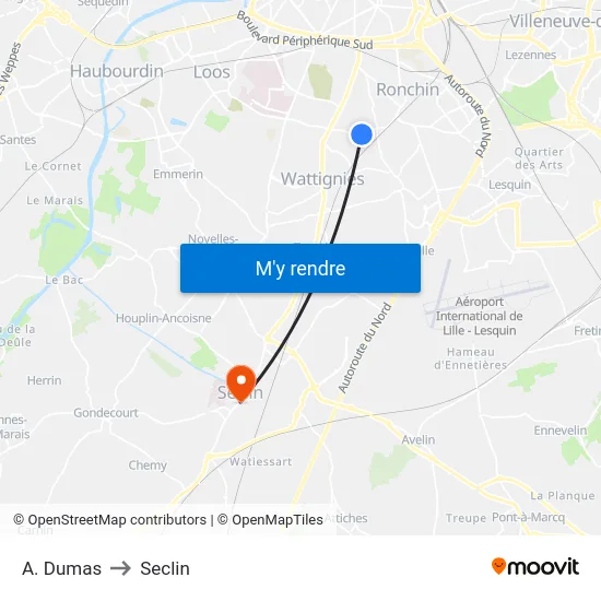 A. Dumas to Seclin map