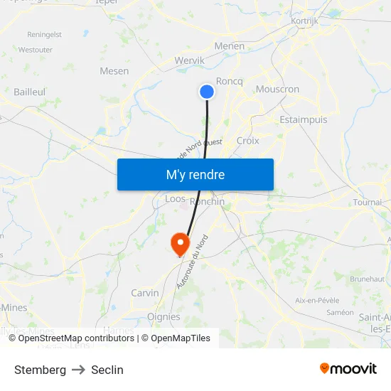 Stemberg to Seclin map