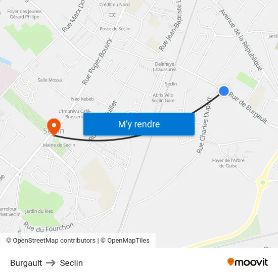 Burgault to Seclin map