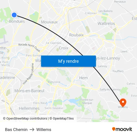 Bas Chemin to Willems map