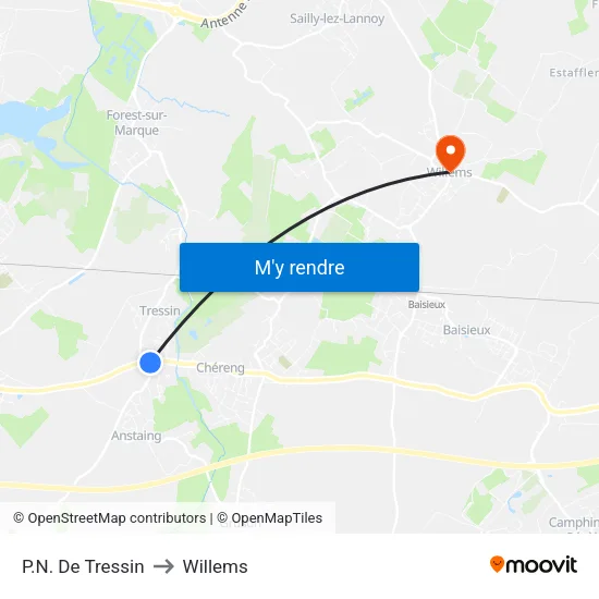 P.N. De Tressin to Willems map