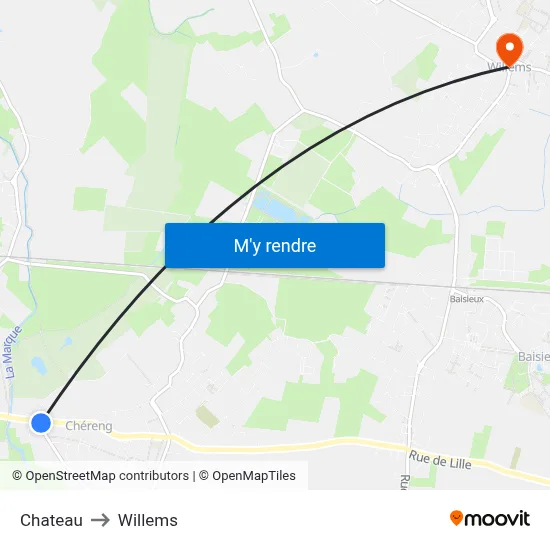 Chateau to Willems map