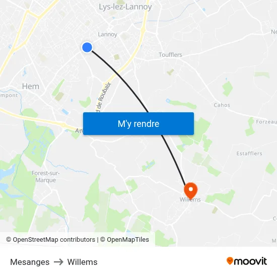 Mesanges to Willems map