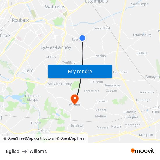 Eglise to Willems map