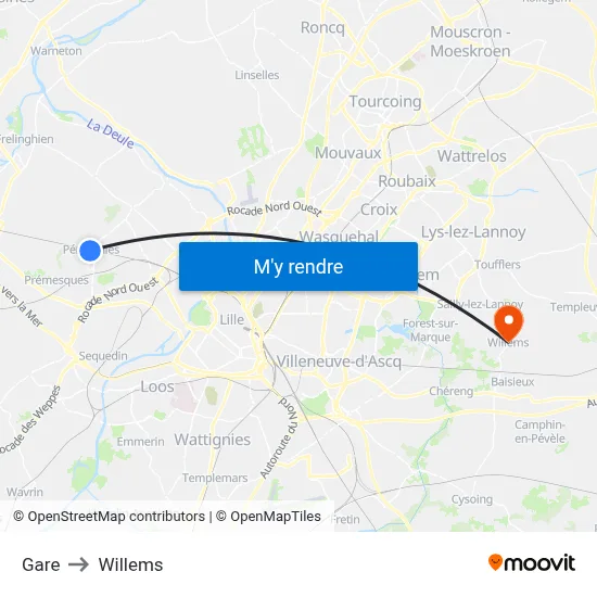 Gare to Willems map