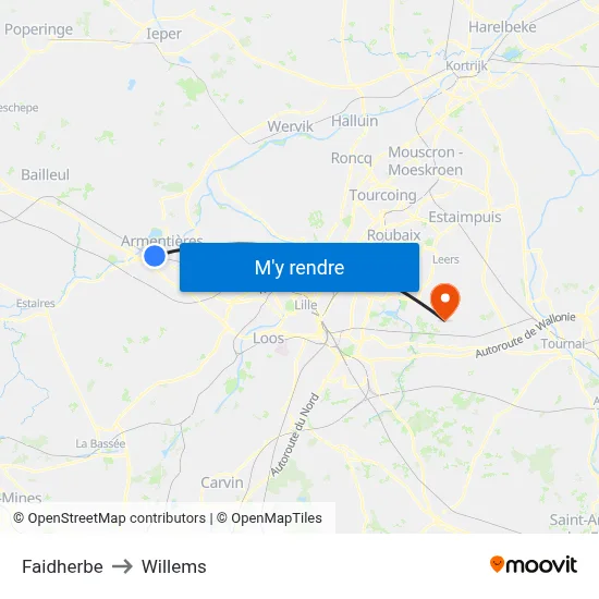 Faidherbe to Willems map