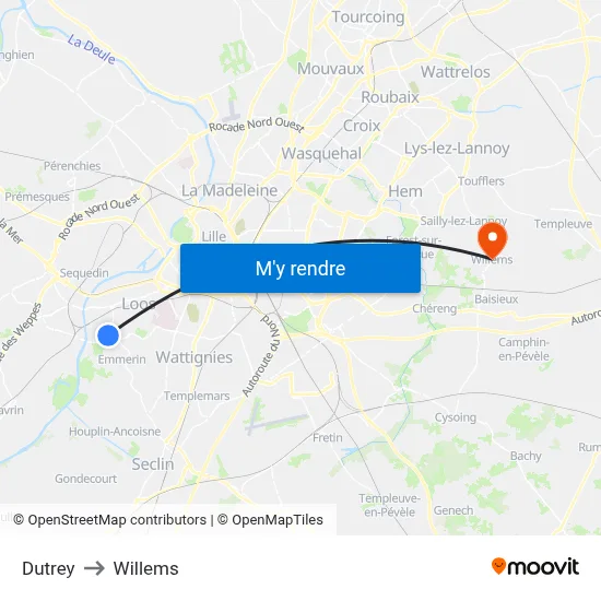 Dutrey to Willems map