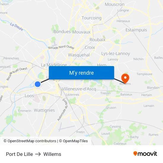 Port De Lille to Willems map