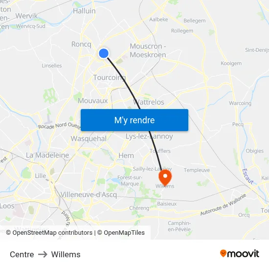 Centre to Willems map