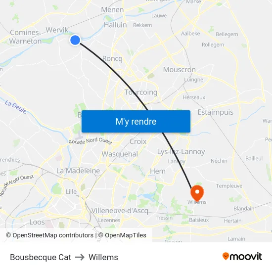 Bousbecque Cat to Willems map