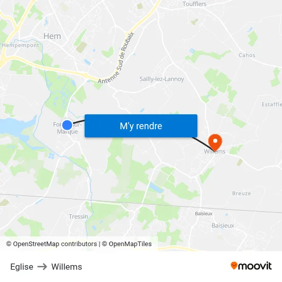 Eglise to Willems map