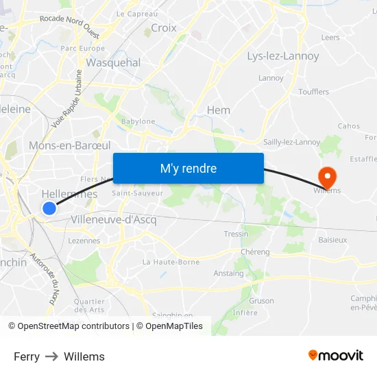 Ferry to Willems map