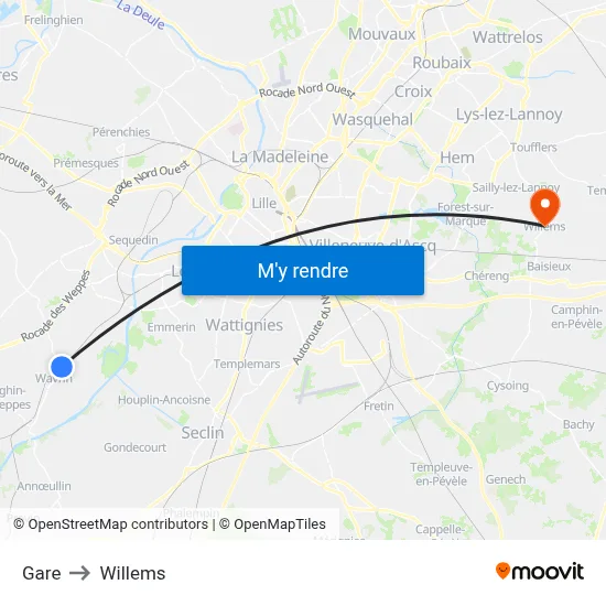 Gare to Willems map