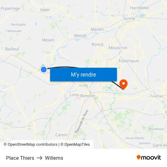 Place Thiers to Willems map